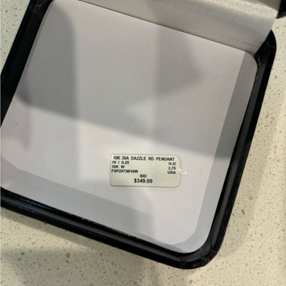 The Cherish Collection Diamond Necklace 10K DIA Dazzle RD Pendant - Picture 3 of 3